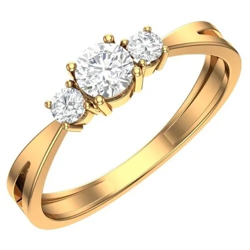 Кольцо золотое с бесцветными фианитами 0101475-00770 17
