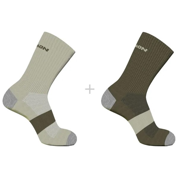 Многофункциональные носки Salomon Evasion Ankle 2 Pack, цвет Olive Night/Alfalfa