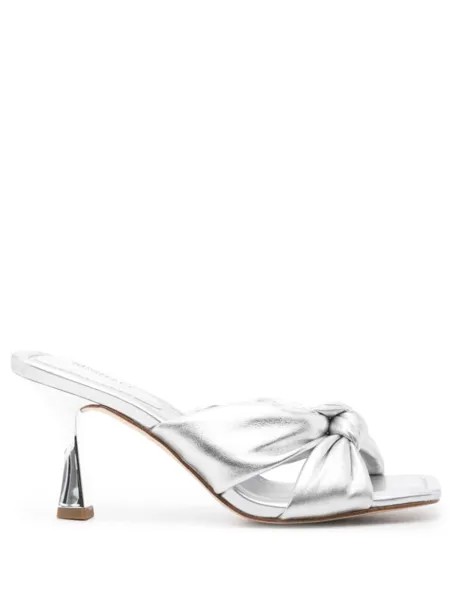 Босоножки Elena 75 с эффектом металлик Michael Michael Kors, серебристый