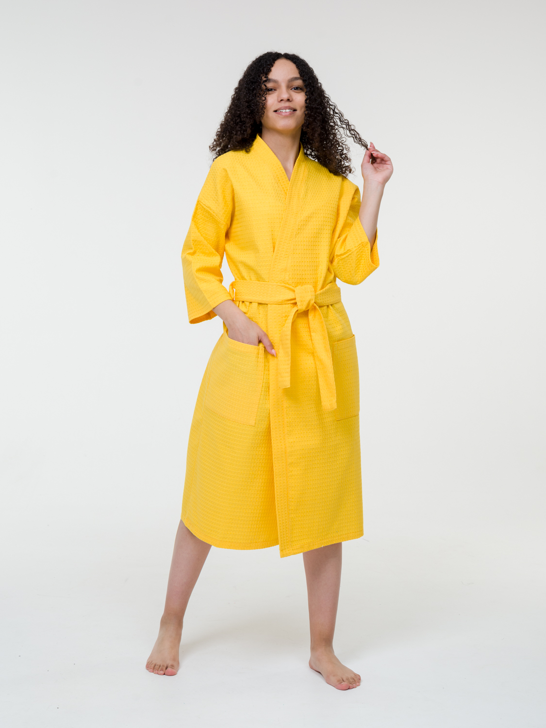 Халат женский Bio-Textiles HVKM желтый 52-54 RU