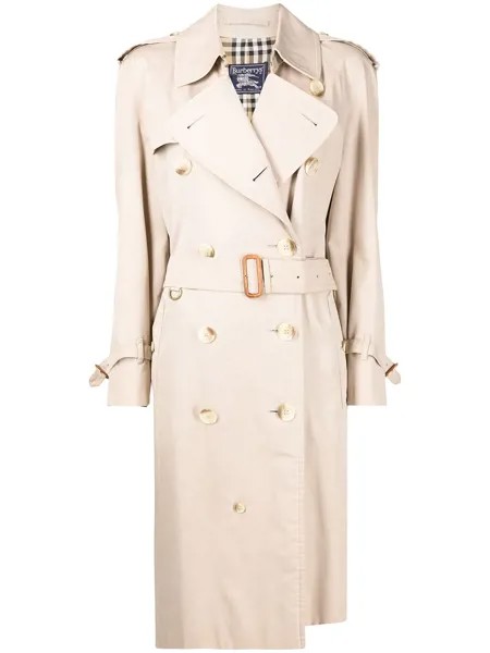 Burberry Pre-Owned двубортный тренч 1990-х годов с поясом