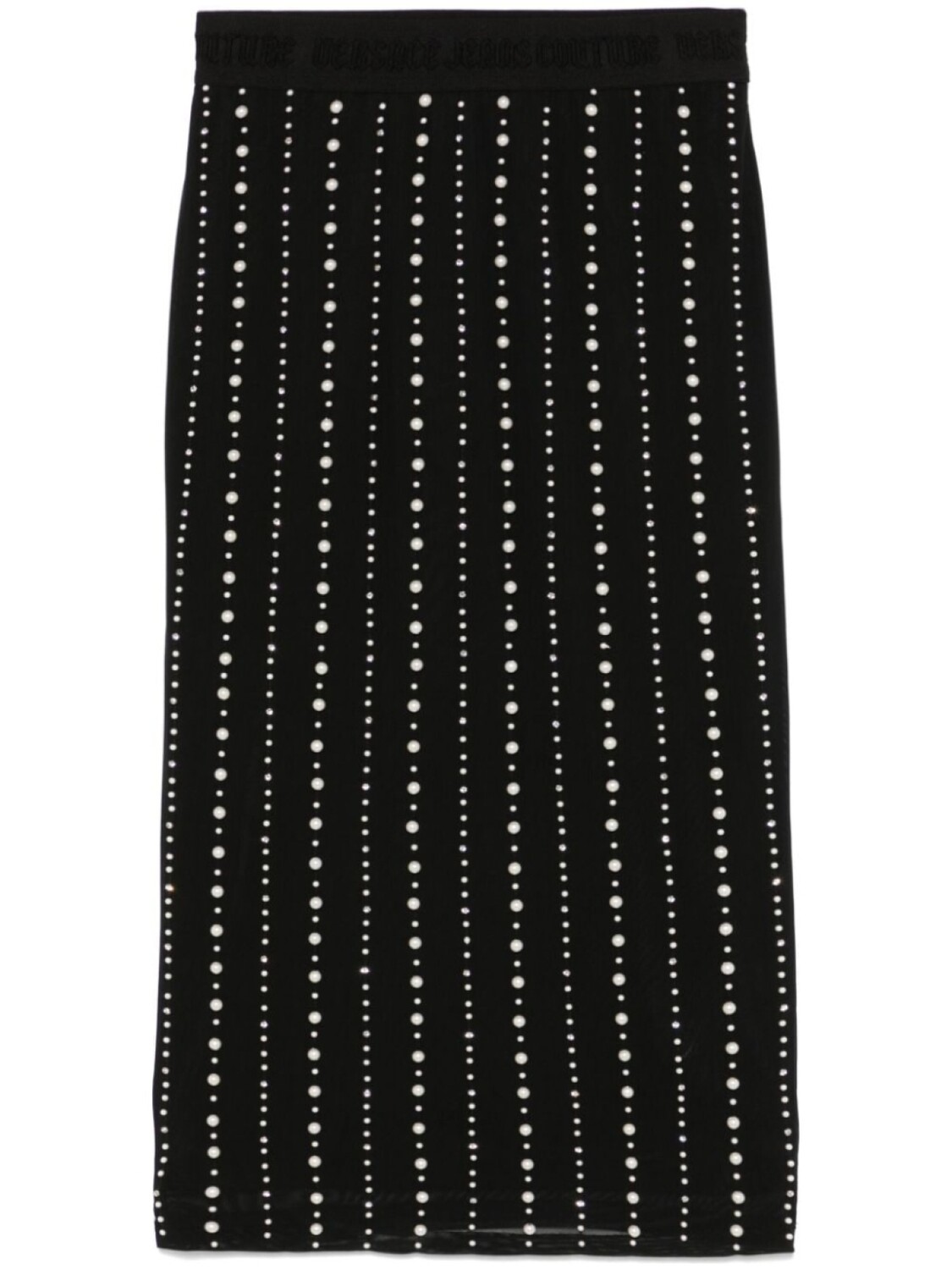 Versace Jeans Couture юбка миди с искусственным жемчугом, черный