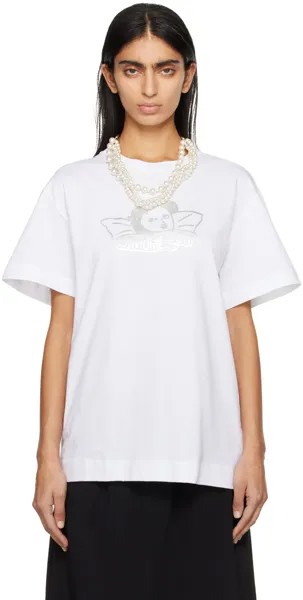 Белая футболка с принтом Angel Baby Simone Rocha