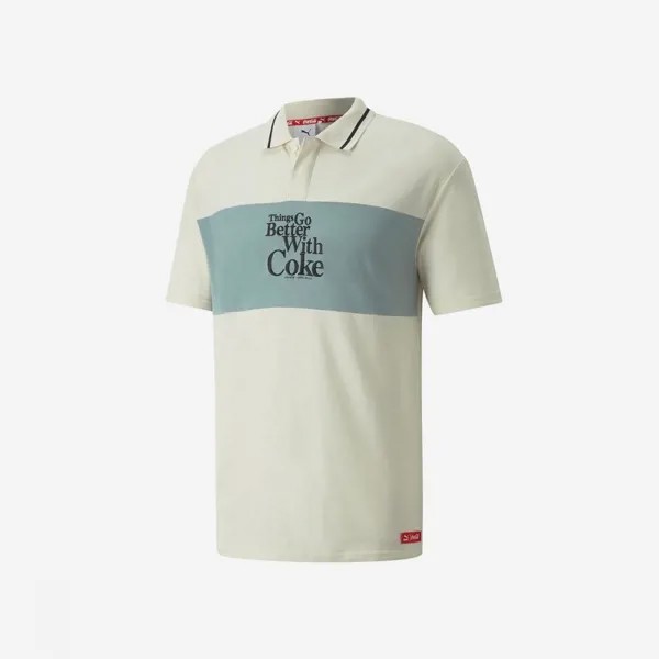 Свободная футболка-поло Puma X Coca-Cola (Цвет слоновой кости)