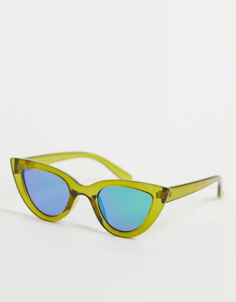 Солнцезащитные очки «кошачий глаз» зеленого цвета в стиле ретро I Saw It First-Зеленый цвет