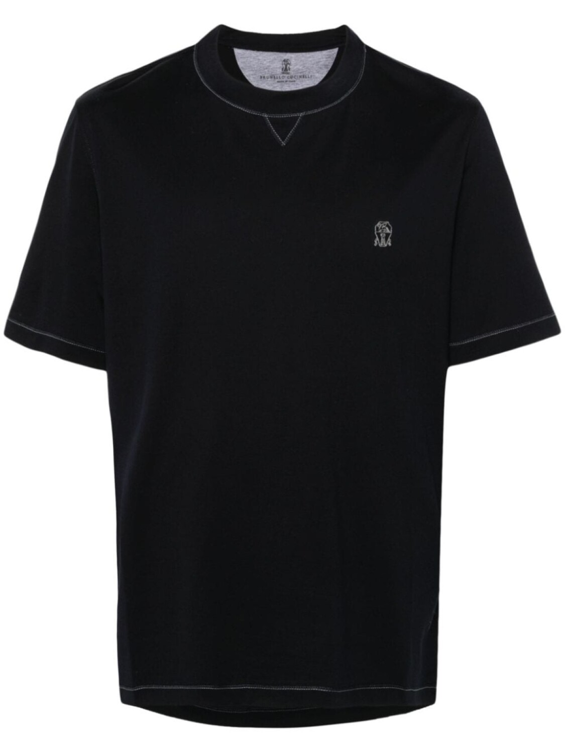 Brunello Cucinelli футболка с контрастной строчкой, синий