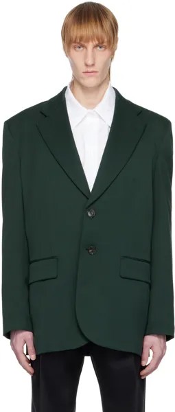 Зеленый дутый пиджак MM6 Maison Margiela