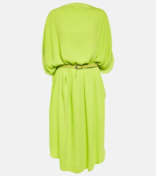 Платье миди с поясом Mm6 Maison Margiela, зеленый