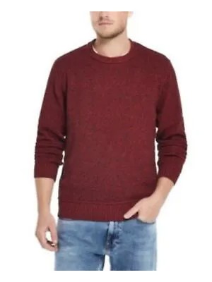 ЗАЩИЩЕННЫЙ ВИНТАЖНЫЙ мужской красный вязаный свитер с круглым вырезом с круглым вырезом S