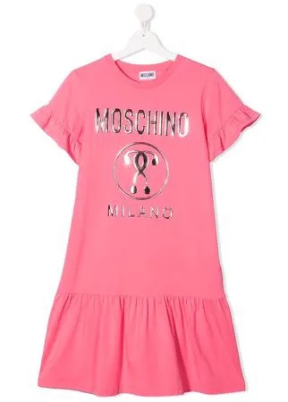 Moschino Kids платье из джерси с логотипом