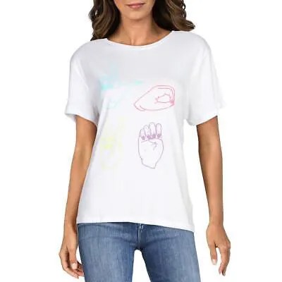 Женская белая футболка с круглым вырезом Wildfox с рисунком S BHFO 9118