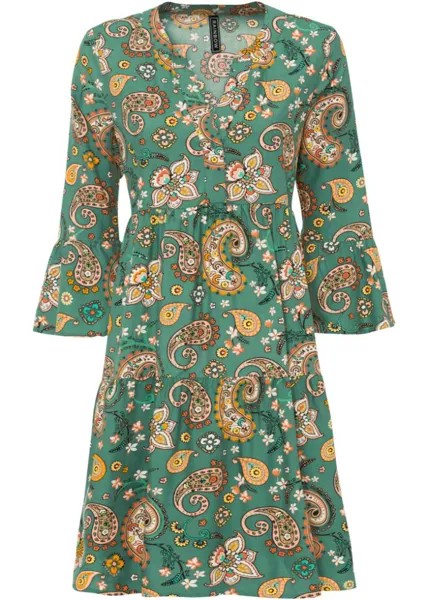 Платье-блузка с принтом пейсли Rainbow, зеленый