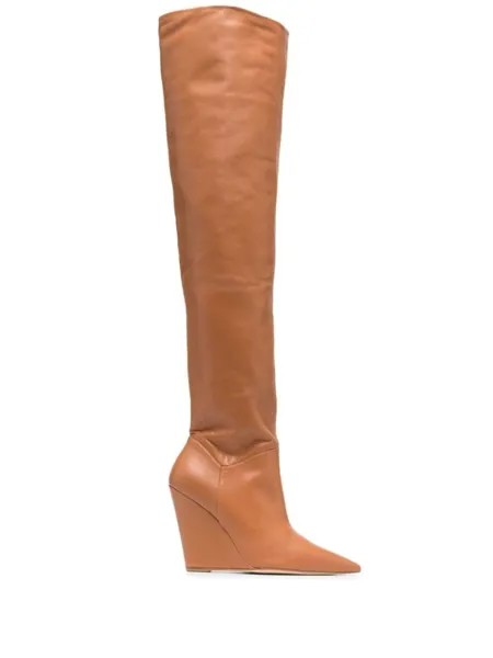 Stuart Weitzman сапоги с заостренным носком, нейтральный цвет
