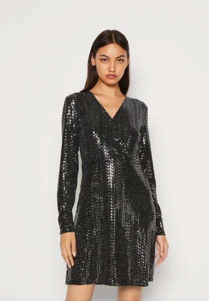 Платье из джерси PCSIDDY WRAP DRESS Pieces, черный/серебристый