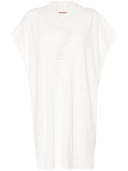 Платье с V-образным вырезом Ermanno Scervino, белый