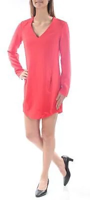 RACHEL ROY Женское красное вечернее мини-платье с длинными рукавами и V-образным вырезом Размер: 0