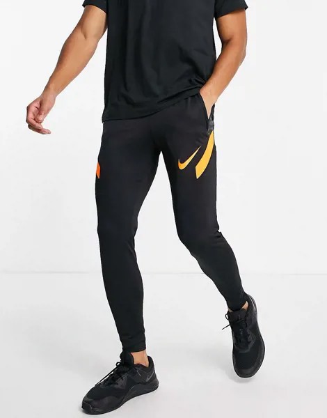 Черные джоггеры с оранжевой отделкой Nike Football Strike-Черный цвет