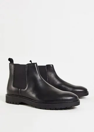 Черные кожаные ботинки челси Dune Capton-Черный цвет