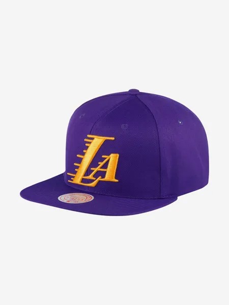 Бейсболка с прямым козырьком MITCHELL NESS 6HSSSH20054-LALPURP Los Angeles Lakers NBA (фиолетовый), Фиолетовый