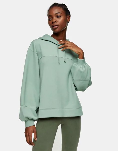 Зеленый oversized-худи со вставками Topshop-Зеленый цвет