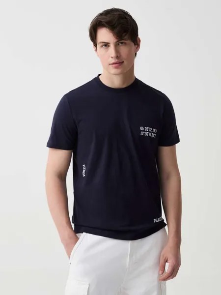 Хлопковая футболка с принтом «Венеция» Ovs, цвет dark blue