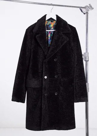 Пальто из искусственного меха «борг» Gianni Feraud-Черный