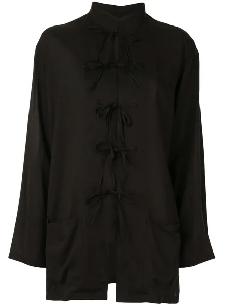Yohji Yamamoto рубашка с длинными рукавами и бантом