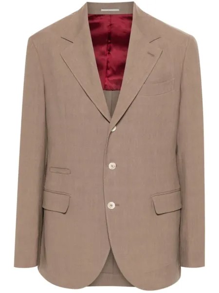 Brunello Cucinelli льняной пиджак, коричневый