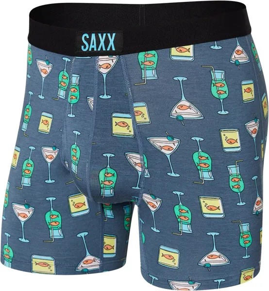 Боксеры SAXX UNDERWEAR Ultra Boxer Brief Fly, цвет Nautical Nightcap/Blue