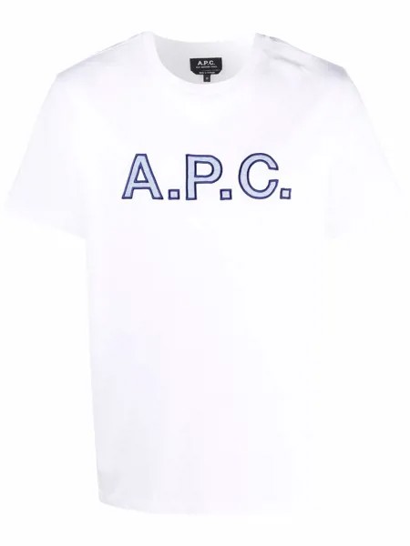 A.P.C. футболка с вышитым логотипом