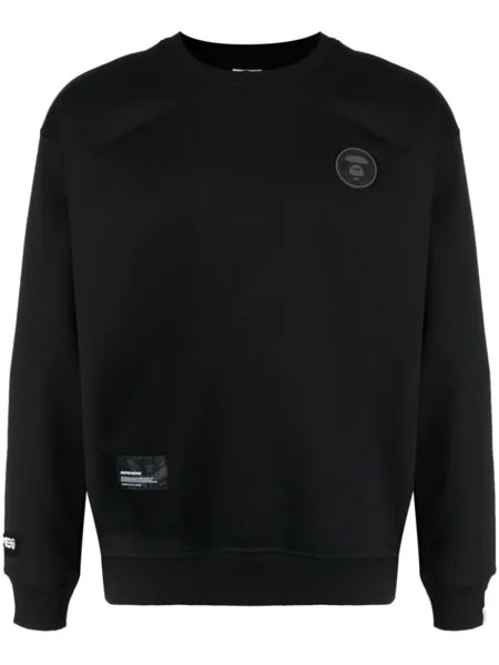 Толстовка с круглым вырезом с нашивкой-логотипом AAPE BY *A BATHING APE, черный