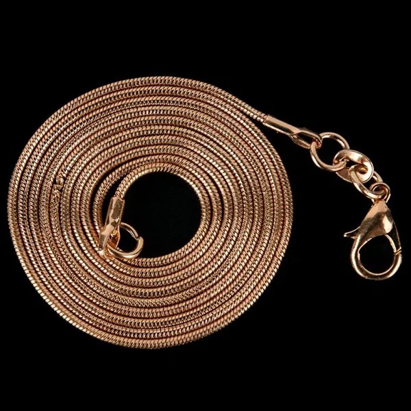 Золото 1Mm Змеи цепи Застежка Diy Ожерелье Женщины Ювелирные изделия Изготовление Ремесло 16-30In