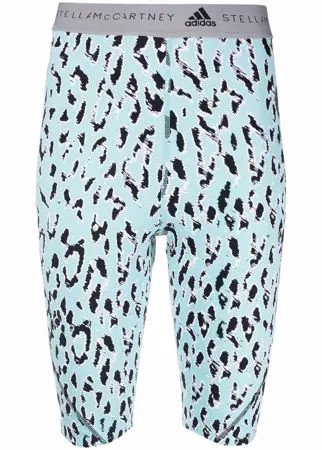 Adidas by Stella McCartney облегающие шорты с леопардовым принтом