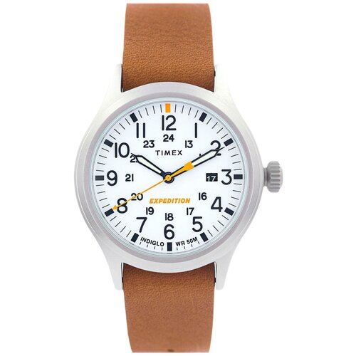 Наручные часы TIMEX Expedition, белый/серебристый/коричневый