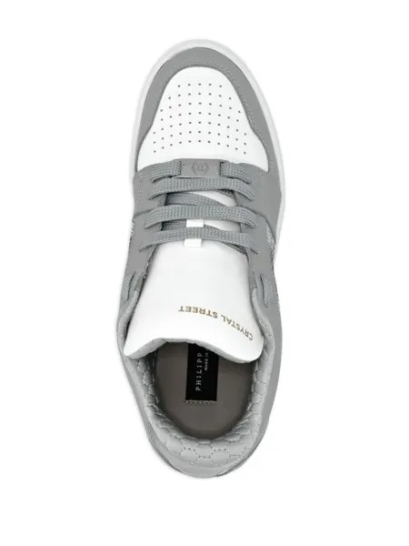Philipp Plein кеды с кристаллами, серый
