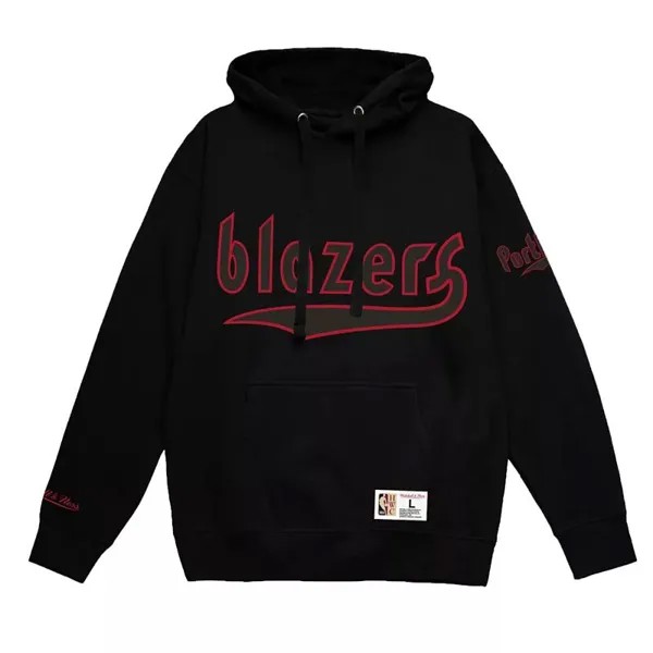 Мужские черные худи с капюшоном Mitchell & Ness Portland Trail Blazers