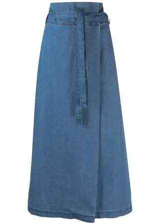 Federica Tosi джинсовая юбка с завышенной талией и запахом