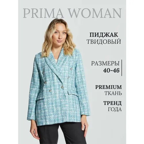 Пиджак Prima Woman, размер XS, голубой