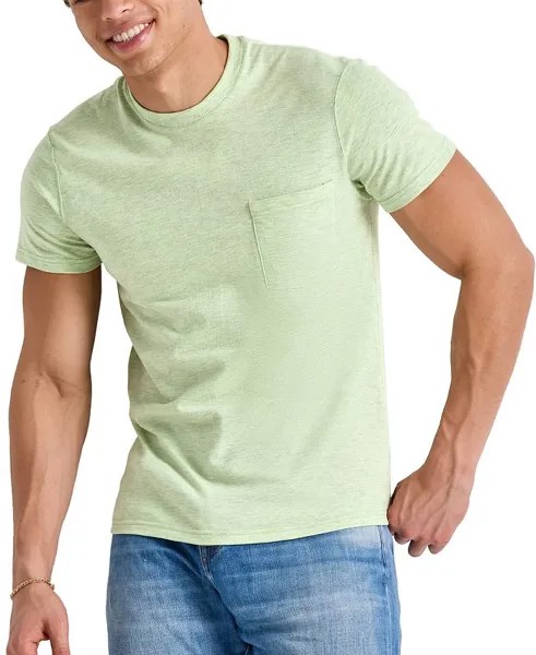 Мужская футболка Originals Tri-Blend с короткими рукавами и карманами Hanes, цвет Green 3