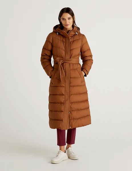 Пуховик-пальто женский United Colors of Benetton 21A_25WU5K355 коричневый 46