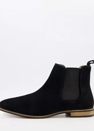 Черные замшевые ботинки челси Topman-Черный цвет