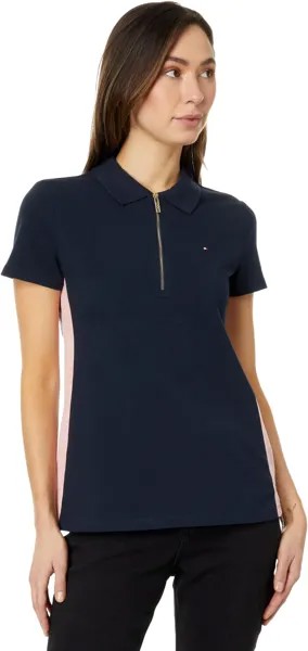 Рубашка-поло Side Pannel Zip Polo Tommy Hilfiger, цвет Sky Captain