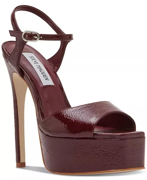 Женские одеколонные двухсекционные модельные сандалии на платформе Steve Madden, красный