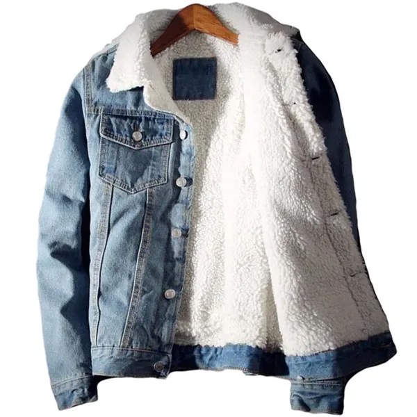 Мужчины джинсовая куртка Модные Зимние Теплые пальто пальто Мужская Одежда Мода Jean Куртки Мужской Ковбой Повседневная одежда Плюс размер