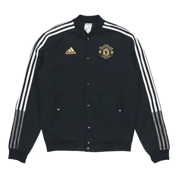 Куртка adidas Mufc Cny Bomber Series Soccer/Football Sports Printing aviator Jacket Black, черный