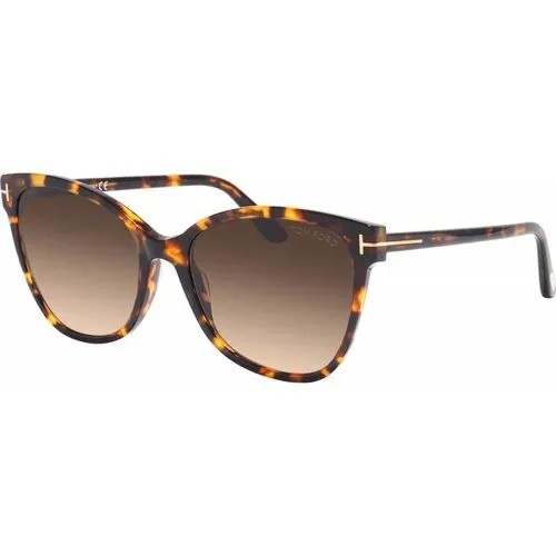 Солнцезащитные очки Tom Ford, кошачий глаз, оправа: пластик, с защитой от УФ, для женщин, черепаховый