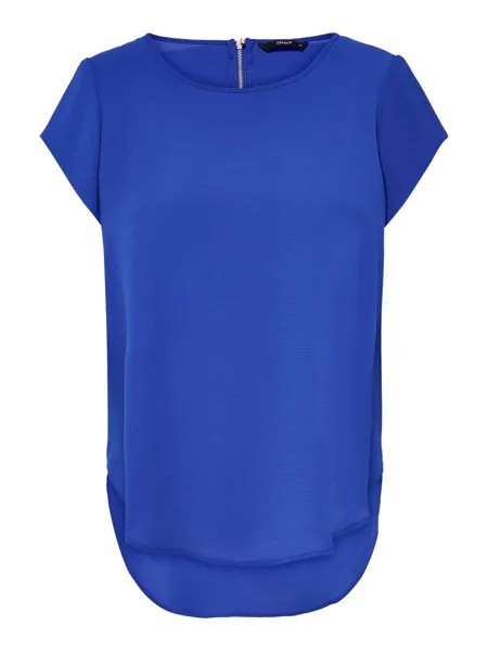 Блуза ONLY Einfarbige Kurzarm T Shirt Oberteil ONLVIC, темно-синий