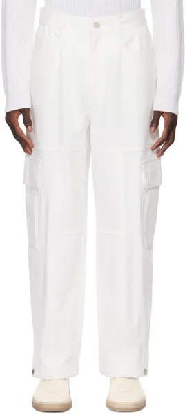 Белые джинсовые брюки-карго с воздушным шаром Solid Homme