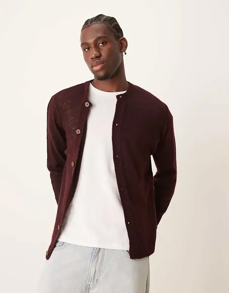 ASOS DESIGN – бордовый вязаный кардиган