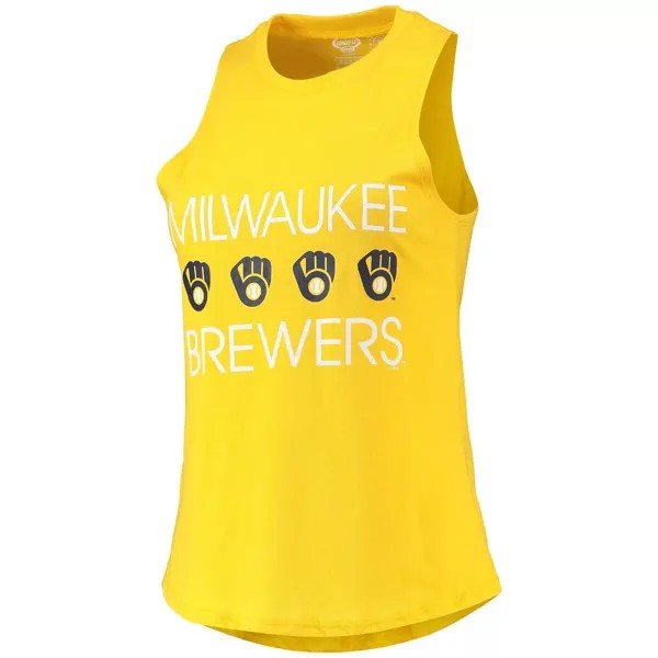 Женский спортивный комплект темно-синего/золотого цвета Milwaukee Brewers Meter Muscle Майка и брюки для сна